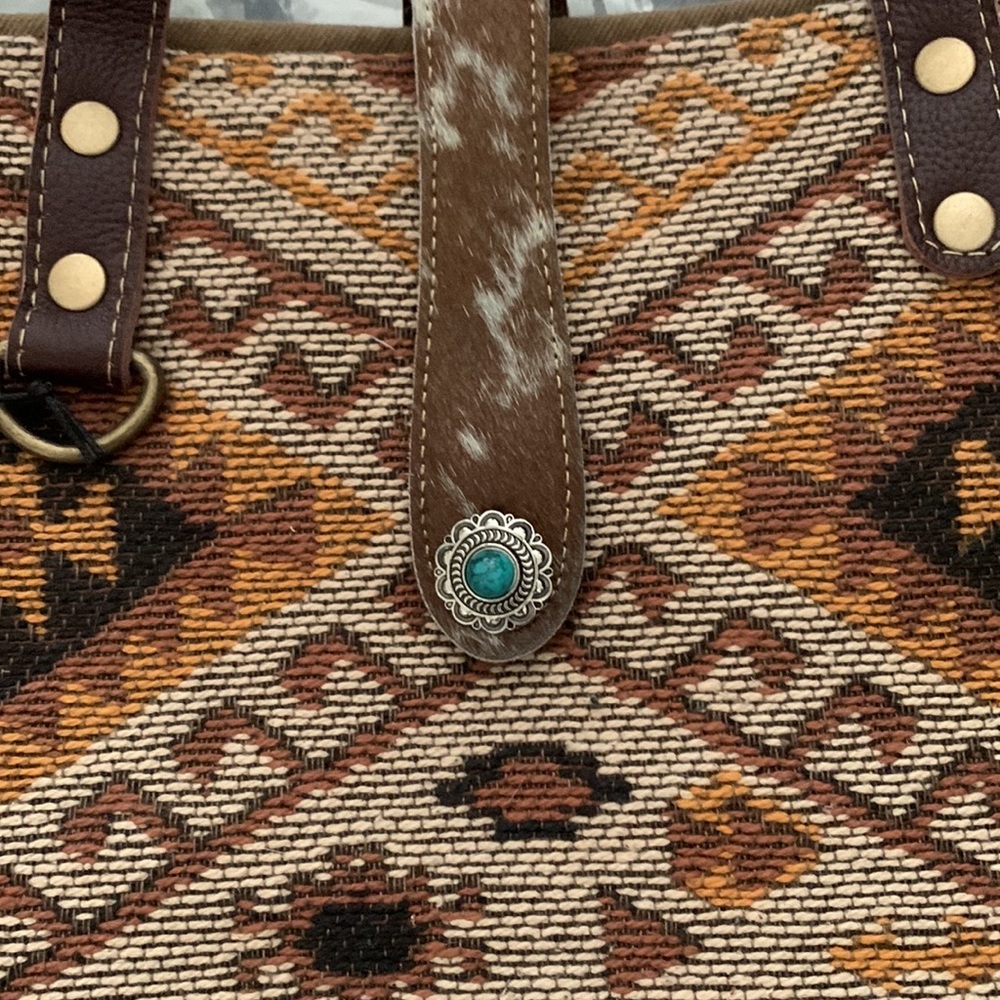 New Bohemian Aztec Western Print Weekender Travel Tote Bag - Picture 4 of 7